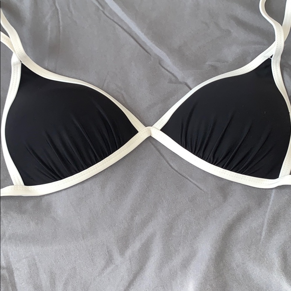 black and white bikini top